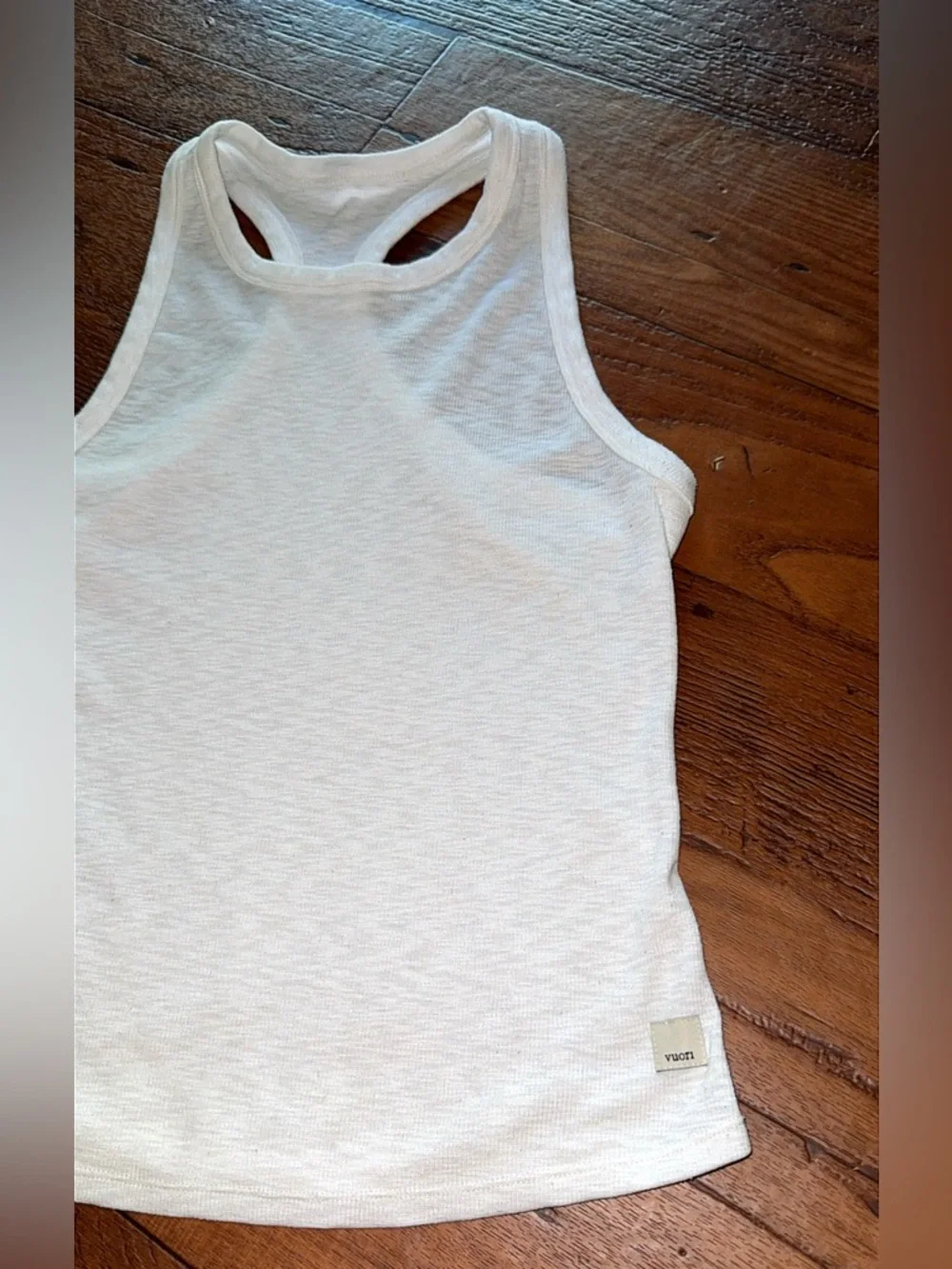 Vuori Rise Racerback Tank Top White Slub Jersey Athletic Womens Medium - Picture 2 of 5